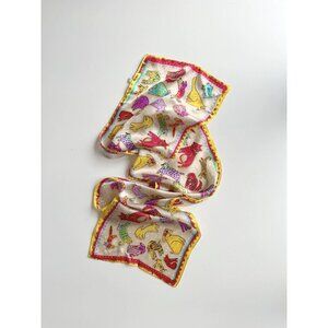 WRAPABLES Happy Puppies Dog & Cat 100% Silk Satin 51" x 10.5" Rectangle Scarf